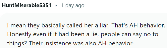 They are calling OP a liar