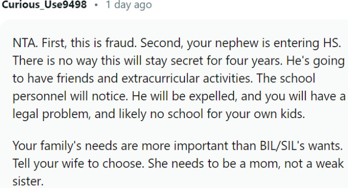 The importance of prioritizing their own family's needs