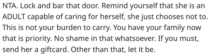 5. Her Mom Is an Adult and Shouldn't Be Getting Handouts.