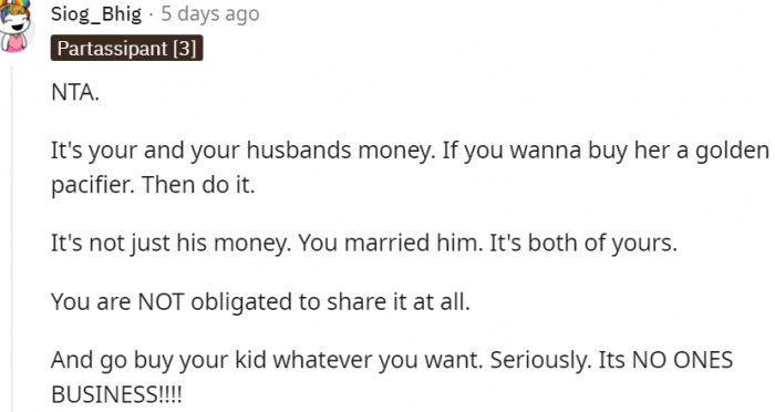 11. You're not obligated to share your husband's money