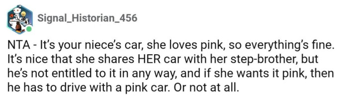 It was gifted to the niece✅, she loves pink✅, she loved the car✅