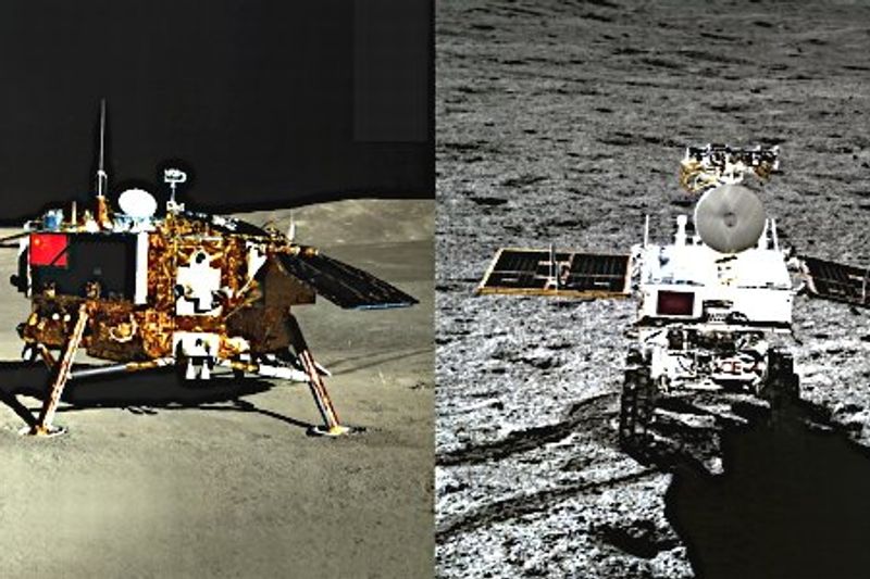 Chang'e 4 Lander and Rover on the moon