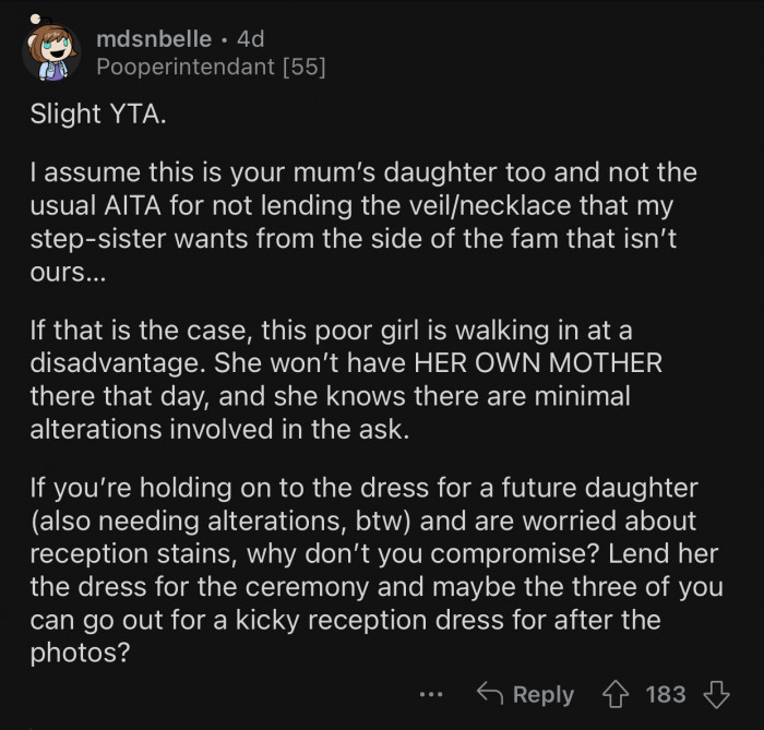 OP could have compromised but refused to do so.