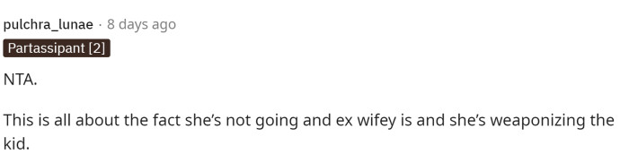 This is exactly what many of us were probably thinking, but this is not healthy at all, and it is not okay for her to act this way.