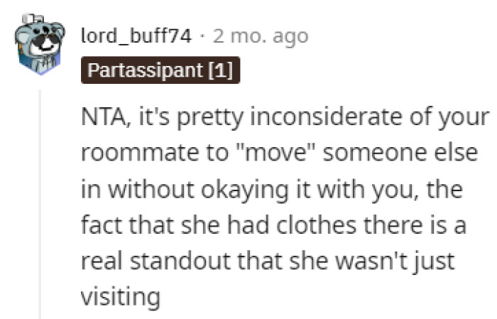 Inconsiderate roommate