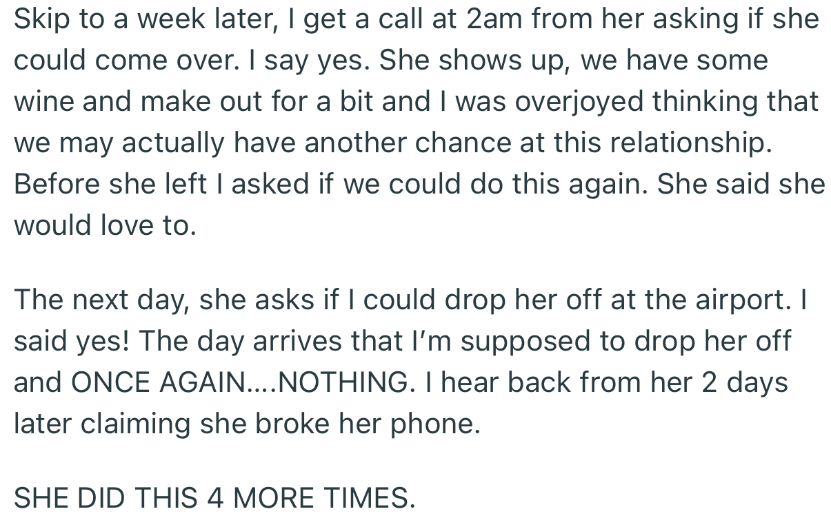 The pair later had the “perfect” meet-up, but after that, she became evasive once again