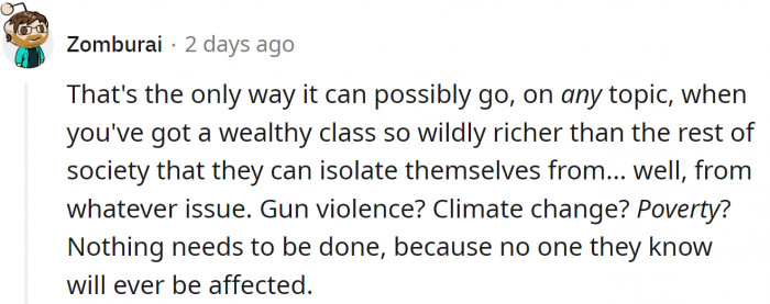 If it doesn't affect the ruling class, nothing will be done about it