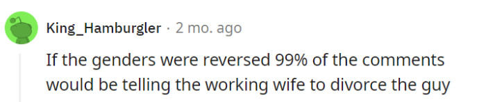 Gender shouldn't determine fairness in relationships.