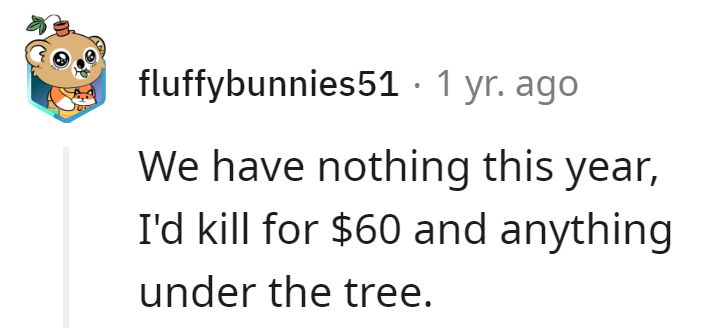 Santa, skip the sleigh and drop $60 under the tree, please! This year, the only thing getting lit is the desperation for a little cheer.