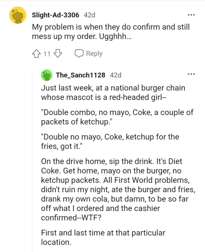 Confirming and still messing up the order