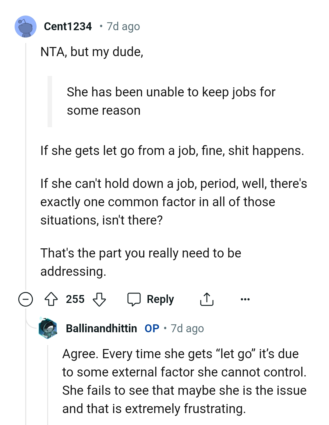 The part that the OP needs to address