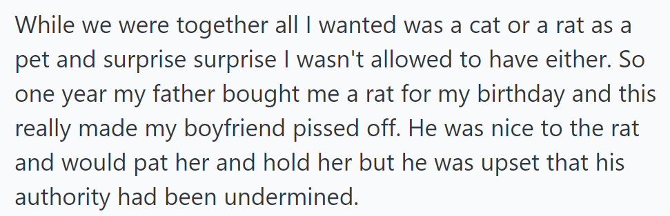 She Wanted a Pet Rat or Cat, but He Said No. Her Father Gifted Her a Rat, Making Him Mad. He Cared for It Begrudgingly.