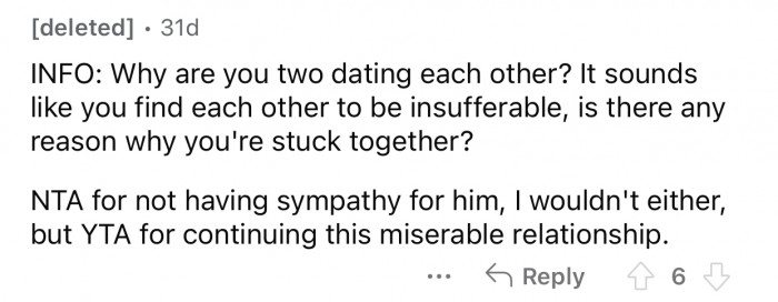 It sounds like OP and her BF are stuck together.