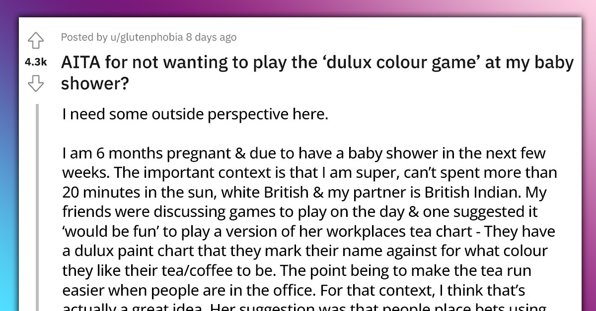 Pregnant Woman's Friends Thought It Would Be Fun To Guess Her Unborn Baby's Skin Tone Based On Paint Chart