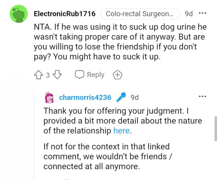 Are you willing to lose the friendship if you don't pay?