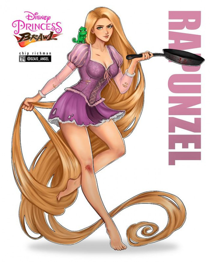 1. Disney Princess Brawl - Here is Rapunzel from the Disney movie, Tangled