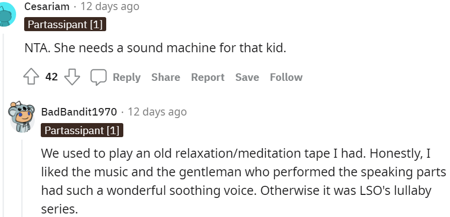 16. She definitely needs a sound machine for her child