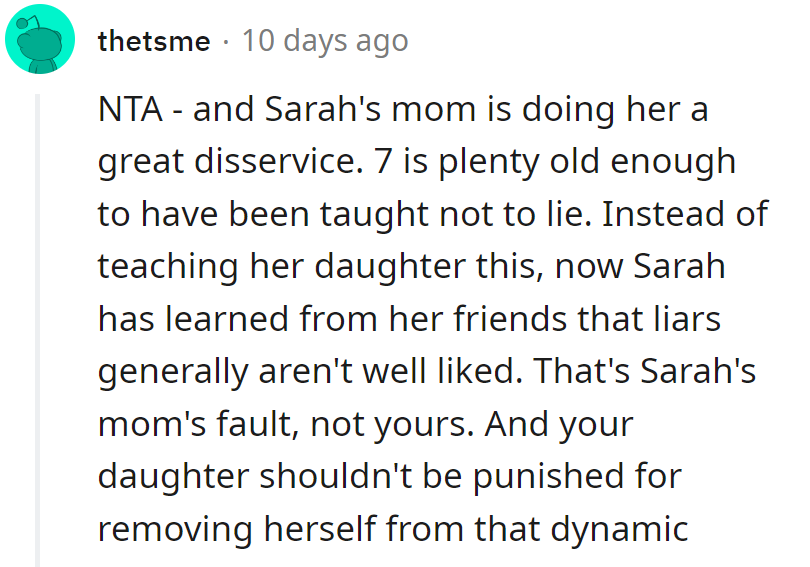 Sarah's mom missed the memo: 