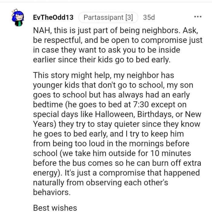 A compromise that happens naturally from observing each other's behaviors