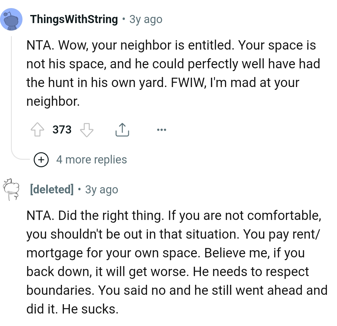 He could have just had the hunt in his own yard alone