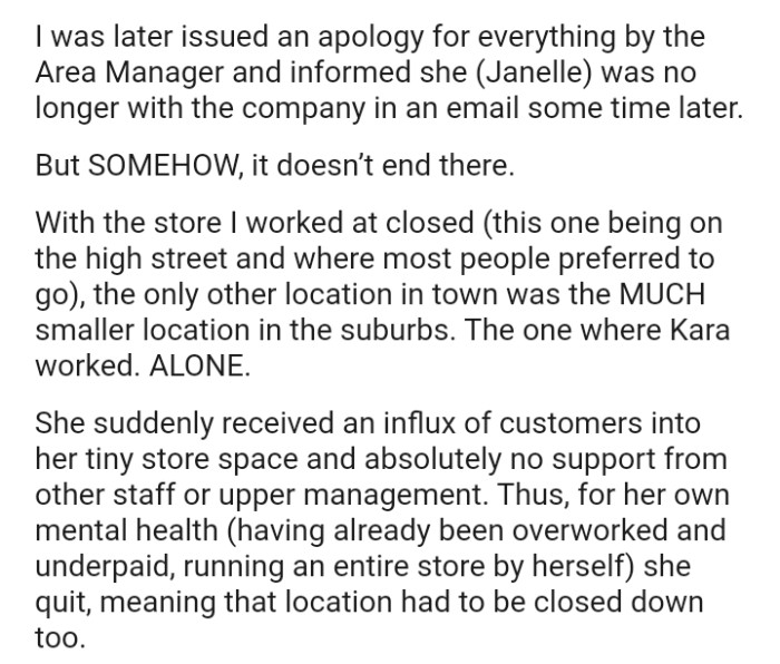 The only other location in town was the much smaller location in the suburbs