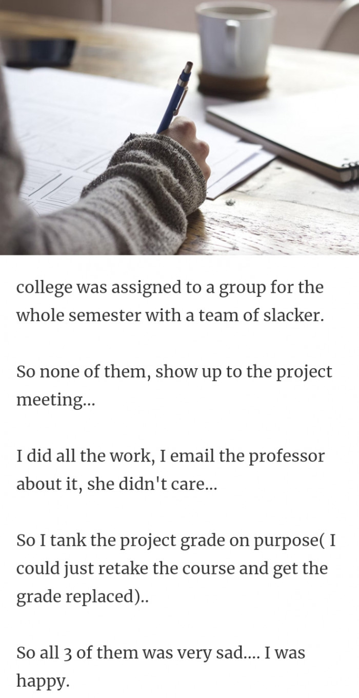 13. I tank the project grade on purpose