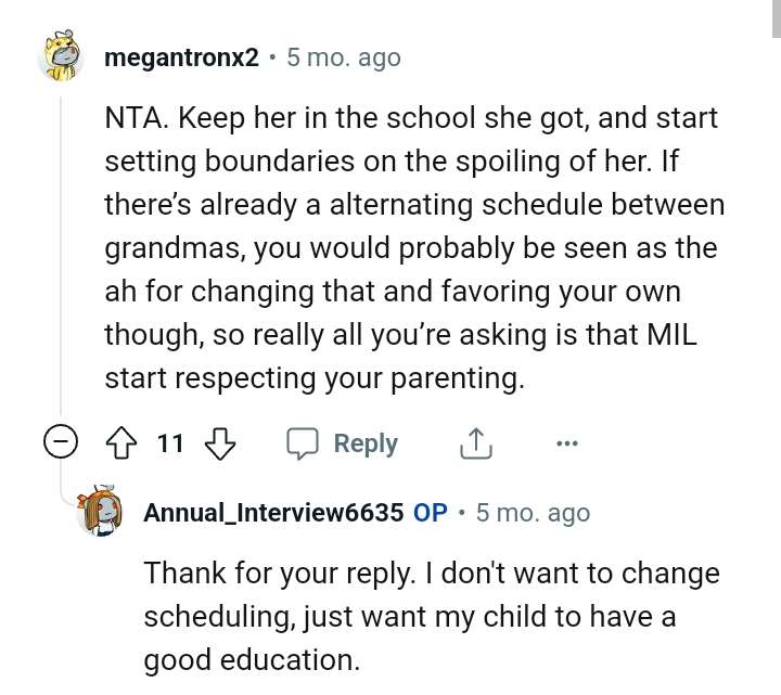 The OP Only Wants MIL to Respect Her Parenting Style
