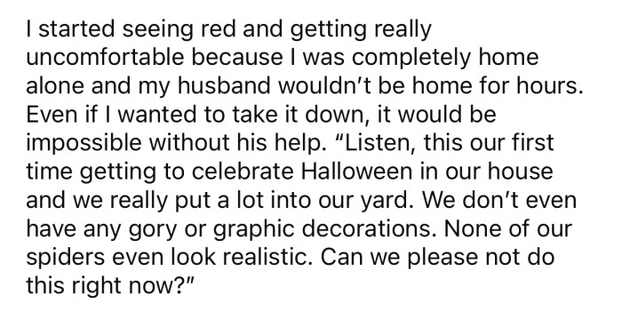 The OP understandably felt very uncomfortable at that point.