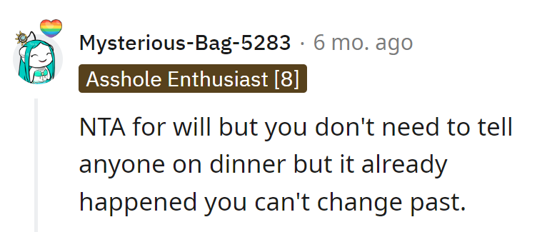 Oops, the drama slipped onto the dinner menu! Can't hit the rewind button on this family feature.