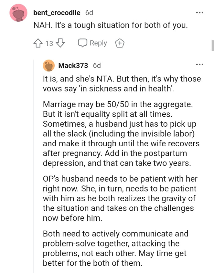 It is a tough situation for both of them