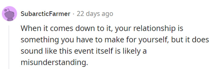 A probable misunderstanding.