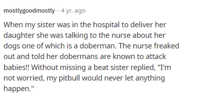 Many people in the comments shared their opinions on the dog situation, and it turns out many people do trust their dogs around their kids.