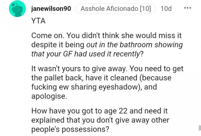 12. It wasn't yours to give away