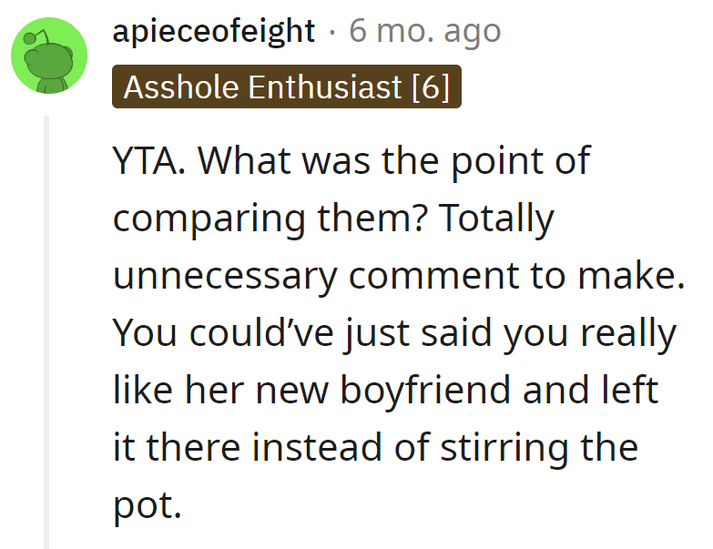 Comment malfunction: Should've stuck to 