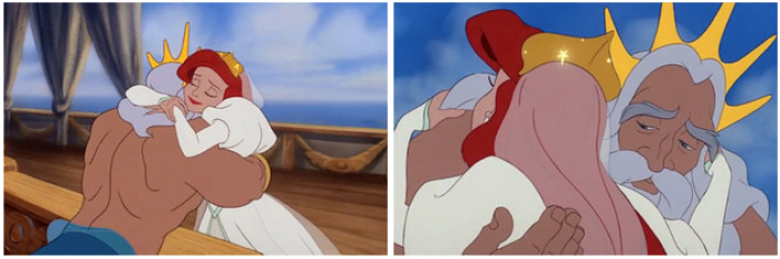 11. After Ariel's father helped her become human, when she hugged him and said, 