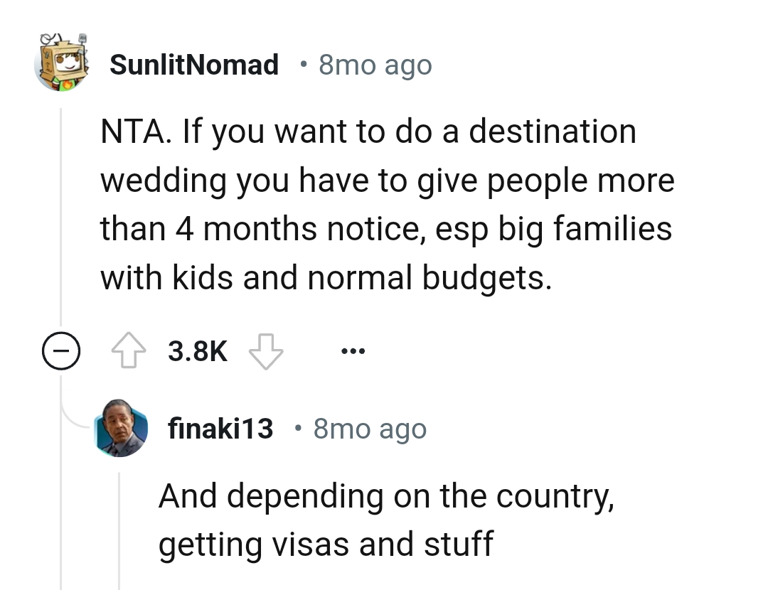 Giving more notice than that