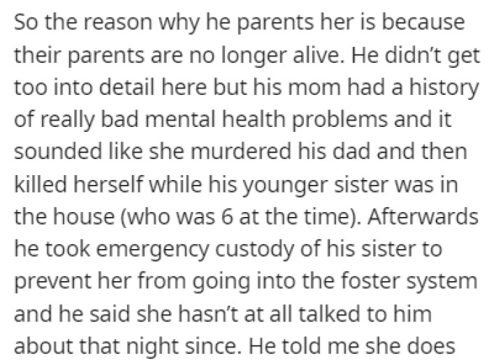 One day, OP's boyfriend decided to share his life story with her