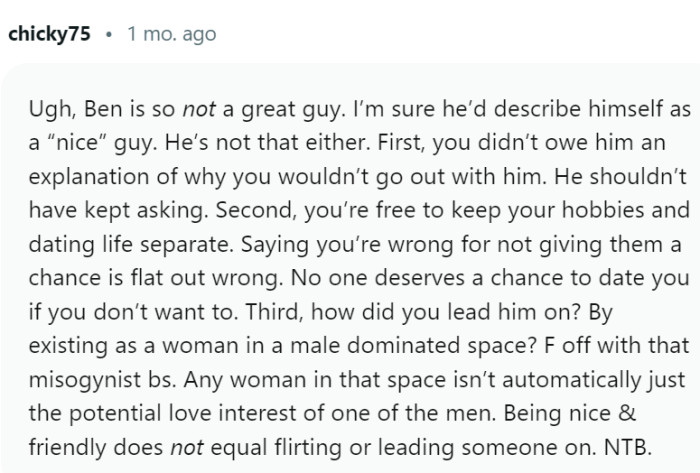 Not a great guy. Not even a nice guy