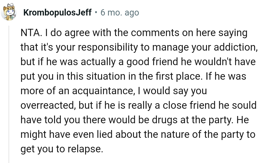 Managing your addiction is your responsibility