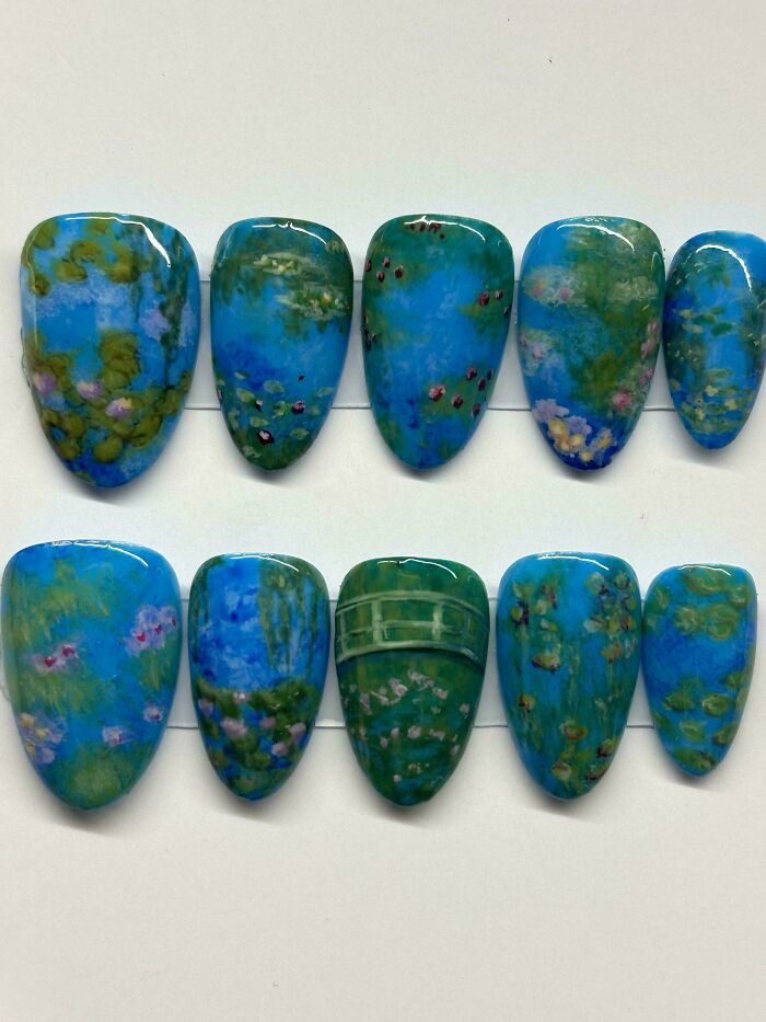 "I Made Monet Inspired Press On Nails!!"