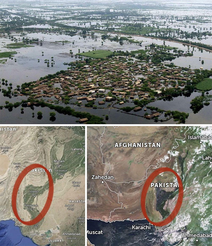 33. Thousands Of People Were Killed In A Terrifying Flood In Pakistan Recently. A Massive Inland Lake Has Appeared, As Seen On Satellite Imagery