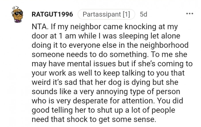This Redditor thinks the OP's neighbor could be having mental issues