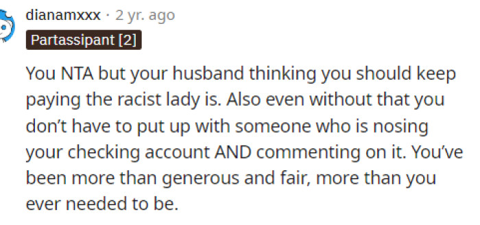 Yeah, we don't know why the husband is not on OP's side.