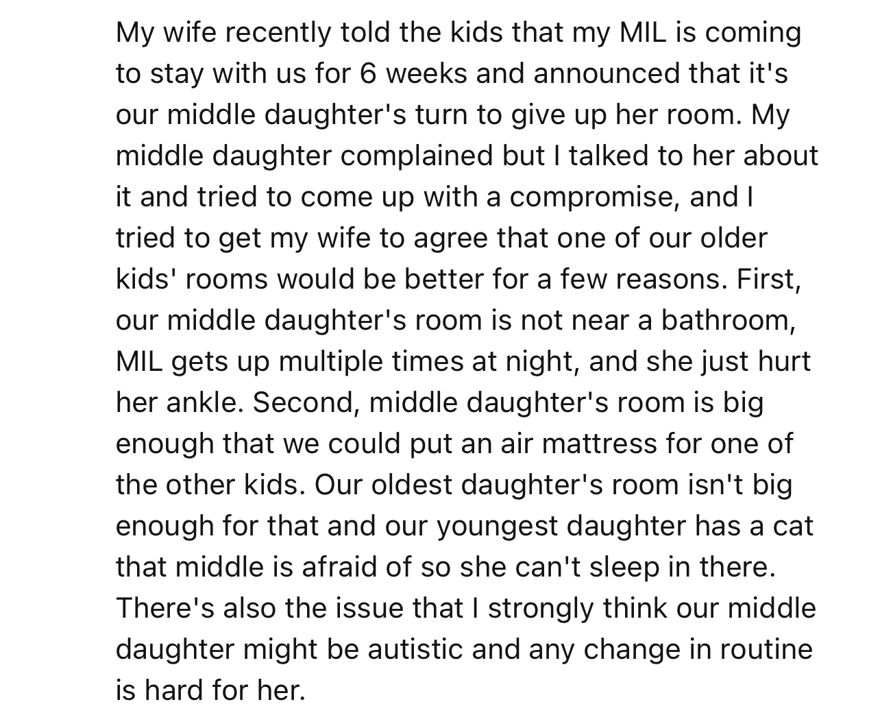 OP’s Middle Daughter Wasn’t Happy About Giving Up Her Room for Her Grandma, So OP Tried to Reach a Compromise That Would Favor Everyone