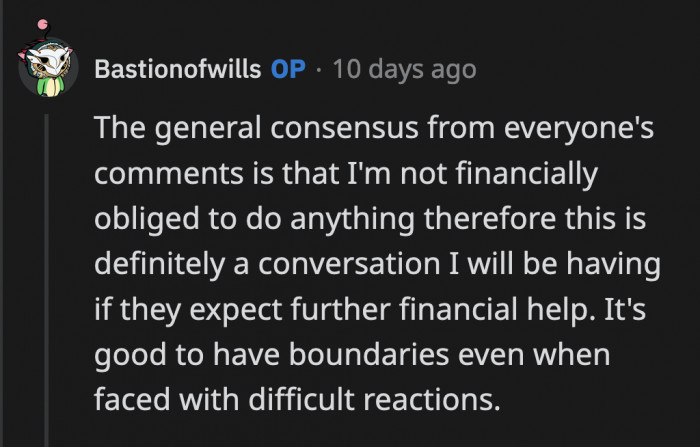 It's about time for OP to actually stick to her boundaries against the relentless guilt-tripping her mom will subject her to