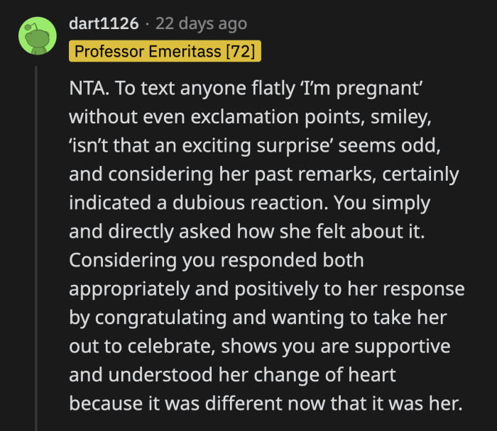 OP was very supportive; she was a good friend. The same couldn't be said about Molly.