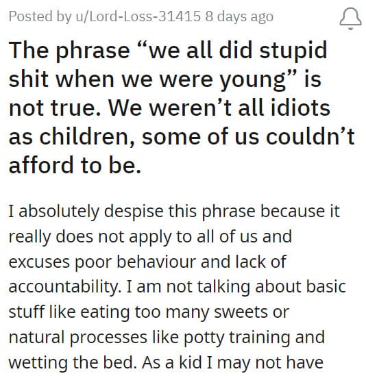 19. We all did stupid things when we were young