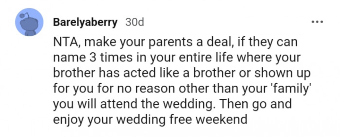 Go and enjoy your wedding-free weekend