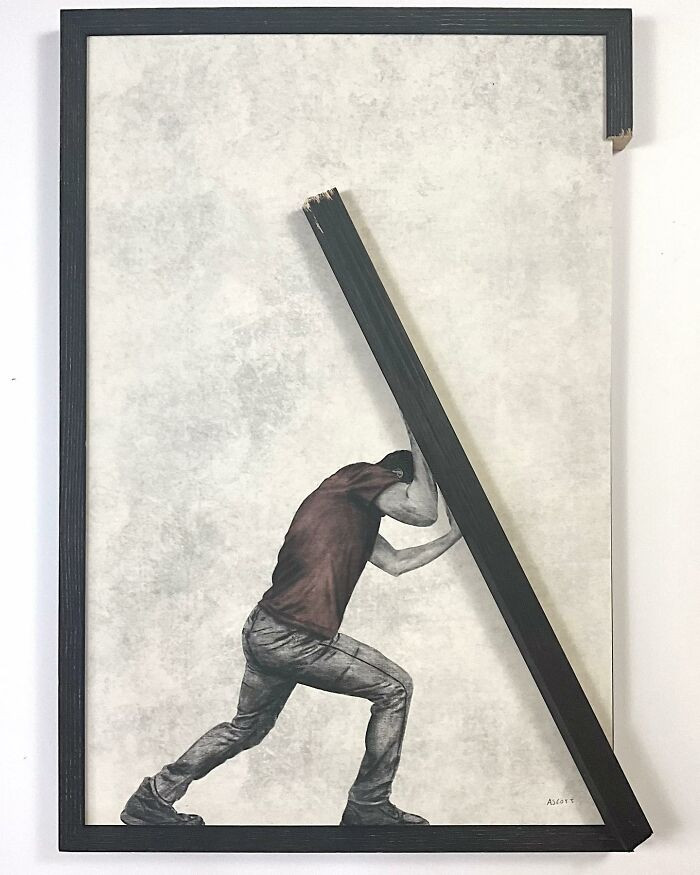 “I’m Sorry” and “Hold Tight” pieces exploring subversion of space.