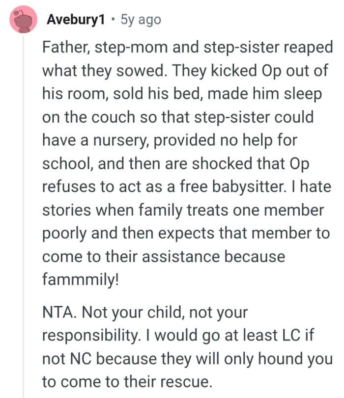 They are shocked OP refused to act as a babysitter